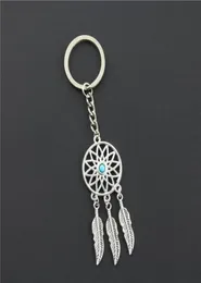 2018 Fashion Dream Catcher Tone Key Chain Silver Ring Feather Tassels Keyring Keychain For Gift8463723