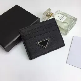Hela mode svart kreditkvinnakorthållare 2mc233 mini plånbok högkvalitativ äkta läder män designer rent färgkort hol328o
