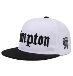 Top Caps Yüksek Kaliteli Compton Nakış Beyzbol Kapağı Hip Hop Snapback Düz Moda Spor Şapkası Unisex Ayarlanabilir Dad Hats1990621