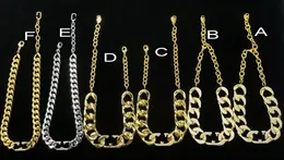 Hip Hop Cuban Link Choker Choker Men Diamonds Necklace Naszyjnik Złota srebrna Rugged Big Chunky Grube Łańcuch Naszyjniki Femme Para projektant biżuterii