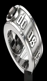 039Till Death Do Us Part039 Stainless Steel Skull Ring Black Diamond Punk Wedding Engagement Jewelry for Men size 6 131110878