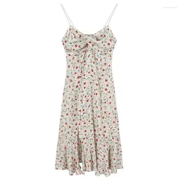 Casual Kleider Kleid Sommer Mode Elegant Sexy Hosenträger Französisch Romantische Party Urlaub Strand Freizeit Floral Damen