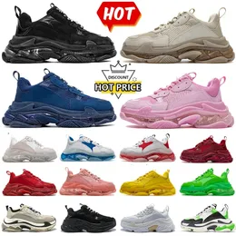 Triple S Men Women Casual Shoes Balencaigas Triple-S Sneakers Womens Platform clear sole black grey red pink blue vintage beige white trainer Paris sports schuhe mens