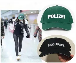 Vetement Letter Stickerei Caps Securite Polizei Schwarz Grün Ball Caps Mode Marke Teenager Cool Steet Baseball Caps Sommer Sonne 3294215