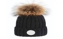 Adultos grosso quente chapéu de inverno para mulheres macio estiramento cabo de malha pom poms gorros chapéus das mulheres crânios gorros menina boné de esqui beani4975367