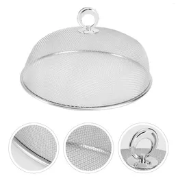Dinnerware Sets Metal Mesh Cover Stainless Steel Screen Tent Round Reusable Outdoor Picnic Lid Anti Bugs Mosquitoes 24cm