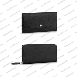 M61867 Designer erforated perforations women men ZIPPY IRIS WALLET emblematic canvas real Cowhide-leather cash card coin purse bag2980