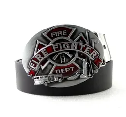 Belts Fashion Mens With Firefighter Logo Fire Dept Fighter Hatchet Big Belt Buckle Metallic Casual Men39s Jeans CoolBelts5380997