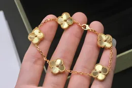 18K GOLD Luxury Clover Designer Bracelet Charm Bangle Love Flower Tennis Bracelets Retro Vintage Barkles Jewerlry for Women
