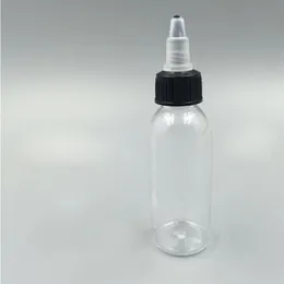 800st klart 60 ml tom flaska 2oz plastdroppflaska med näbblock för E flytande olja ifqno