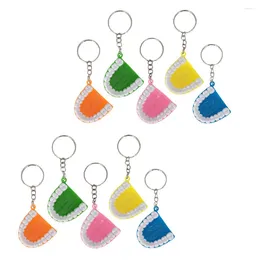 Keychains 10 PCs Denture Keychain Halloween tema pingentes de resina Acessórios durante a decorar dentes falsos portáteis