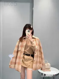 Women's Jackets Designer Brand Checkered Thick Down Jacket for Couples, Winter New Product with Embroidered Letters, Shirt Style, Loose Jacket, Trend RMCM