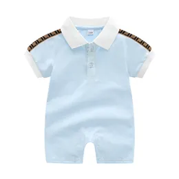 0-24m Baby Boy Rompers Cotton Boys Girls Clothes Designer Tryck Summer Kortärmad och långärmad Jumpsuit Nyfödd romper