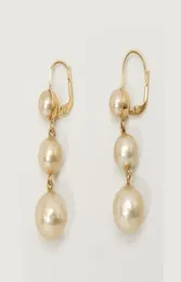 Designer de jóias moda longo redondo pérola brincos cor ouro balançar borla para mulheres luxo elegante marca bijoux lustre7938255