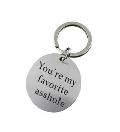 PIXNOR Youre My Favorite Asshole Key Chain Stainless Steel Keyring Funny Keychain for Boyfriend Husband Valentines Gifts4032958