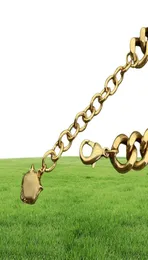 Şık tasarımcı metal zincir kolye Çift harfli kolye kolyeleri kaplan kafa şekli çelik mühür mücevherleri hediye kutusu4736926