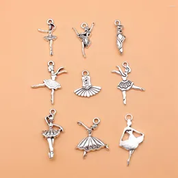 Charms 9 st/set balett för smycken som gör hänge diy hantverk tillbehör l10293