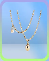 Luksusowe modne odzież biżuterii Naszyjnik designerka podkowa serie Naszyjniki różowe złoto platyna długie łańcuch Diamenty dla dorosłych 8913627
