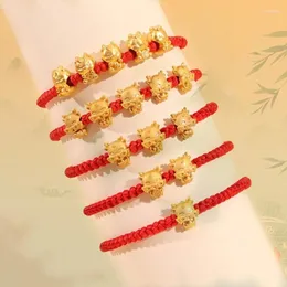 Bracelets de charme 5pcs tecelness weave chineses 12 zodiacs signa manipulando pulseiras feitas à mão