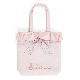 Bolsas Cartoon Marron Cream Rabbit Pink Bowknot Bolsas de ombro floral Mulheres Bolsa Bolsa Eco reutilizável Bolsa de compras