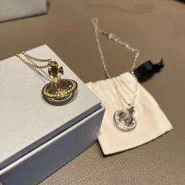 Studded Diamond Orb Pendant Necklace With Saturn Pattern Studded Diamond Orb Pendant Necklace With Saturn Pattern