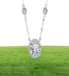 GIGAJEWE 1ct 6 5mm EF Round Pandent Necklace 18K White Gold Plated 925 Silver Moissanite Necklace Gift GMSN017227J6117868