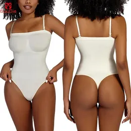 Kadın şekillendiricileri Guudia String Ton Dikişsiz Bodysuit şekillendirici kompres Shapewear Tulum Sade Üst Çıkarılabilir Kayışlar Kara Kontrolü Giyin