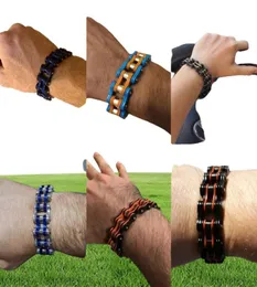 Punk Fashion Motor Motorcycle Chain Bracelet Black Blue Silver gold Orange Titanium Stainless Steel Men's Women Bicycle r Bracelet Bangle jewelry7026317