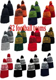 Novos gorros chapéus futebol americano 32 equipes esportes gorros de inverno bola de malha enviado global7025720