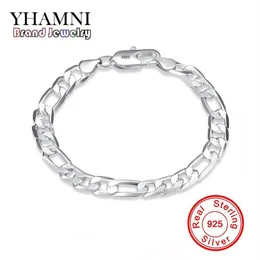 Yhamni Original echter Solid 925 Pure Silver Men Fashion Charm Bangle Luxus Hochzeit Schmuck Geschenk H200262C