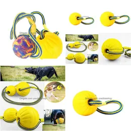 Cão brinquedos mastiga pet eva bola com corda interativo cabo de guerra brinquedo para cães grandes elástico flutuante treinamento mastigar suprimentos gota deliv dhweh