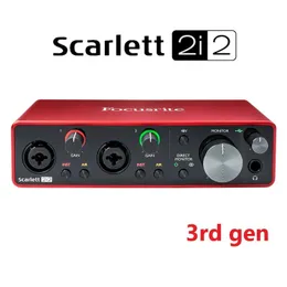 سماعات الأذن Focusrite Scarlett 2i2 (3rd Gen) واجهة صوتية خارجية USB تسجيل بطاقة تسجيل الغيتار الجيتار مكبر للصوت الميكروف