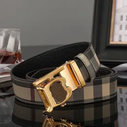 Cintura di design Fashion Cintura in pelle autentica da uomo Donne classiche Letter Belt Gold Cintui d'argento Fibbia automatica Cinture di Tartan Luxuria Cintura da uomo Business Belt 3,8 cm