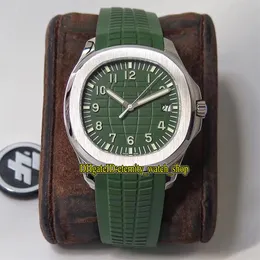 ZF Top version Aquanaut 5168G-010 Green Dial Cal 324 SC Automatic Mechanical 5168 Mens Watch Sapphire Steel Case Rubber Luxury Spo246C