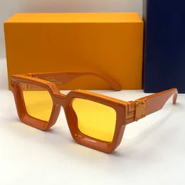 Millionaires Luksusowe okulary przeciwsłoneczne Designer dla męskich kobiet klasyczny pomarańczowy pudełko jasne spersonalizowane okulary przeciwsłoneczne z pudełkiem Z1165