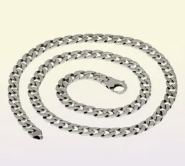 Men039S Flat Miami Cuban Link Chain 925 Sterling Silver 8mm 두께 이탈리아 Made5102148