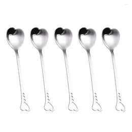 Spoons 10pcs Coffee Spoon Set Stainless Steel Heart Shape Stirring Tableware For Dessert Icecream Sugar Cake