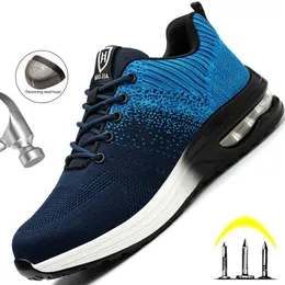 2024 Air Cushion Safety Shoes Men Women Sneakers Steel Toe Shoes Puncture-Sport Sport Work Shoes Construction Safety Boots 231225