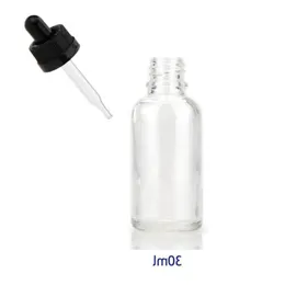 Kinderfeste Kappe 30 ml Klarglas -Tropfenflaschen für ätherisches Öl für E Liquid Medicine Cosmetics 440 PCs kostenloser Versand OHBGT