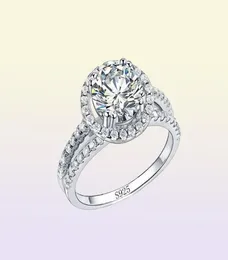 Yhamni Fashion Jewelry Ring Has s925 Stamp Real 925 Sterling Silver Ring Set 2 Carat CZ Diamond Wedding Rings for Women 5102318223003209