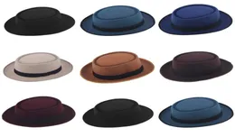 Mistdawn Men039s Women039s Classic Filz Pork Pie Cap Upnt Short Bim Porkpie Hut Schwarz Ribbon Band Größe 7 14 Wide Hats4041854