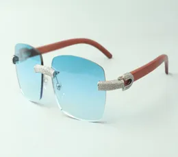 Солнцезащитные очки Direct s с бриллиантовым паве 3524025 и оригинальными деревянными дужками, дизайнерские очки, размер 18135 мм6498119
