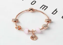 Ny stil lös charm pärlor liv träd hänge armband rose guld charm armband tjej kvinnor gåva diy smycken tillbehör94238672630668