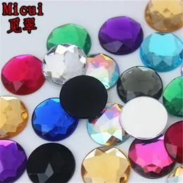 Micui 50pcs 20 mm okrągłe kryształy akrylowe krysztony płaski klej na klejnot Strass Crystal Kamienne Ubrania Craft ZZ751293N