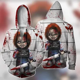 Mode Spooky Baby Trend Brand Men's Digital Print Casual Large Size S-6XL Zip Hoodie 001