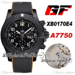 GF XB0170E4 ETA A7750 Automatyczne chronograf wulkan specjalny polimer męski zegarek PVD Black Dial Nylon skóra PTBL Super edition Pur292L