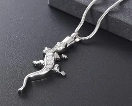 Z10076 Silver Color Lizard Cremation Jewelry with Ashes Lost Pet Rostly Steel Commemorative Urn Necklace Holder Souvenir Pend9892249