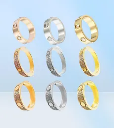 Amor parafuso anel mens anéis clássico luxo designer jóias mulheres titânio liga de aço banhado a ouro prata rosa nunca desbota não 1739386