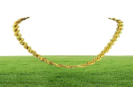 Hip Hop 24 pollici collana a catena in corda solida da uomo in oro giallo 18 carati con nodo di dichiarazione regalo di gioielli 7 mm di larghezza4100896
