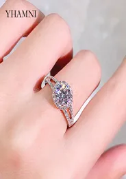 أزياء 2 CT Female Finger Ring 925 Sterling Silver Micro Pave Zircon Rings for Women Love Wedding Jewelry مع شهادة ZR5101667459